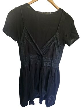 Zara 90S Y2K Romantic Style Lacy Tank Tee Overlay Shirt